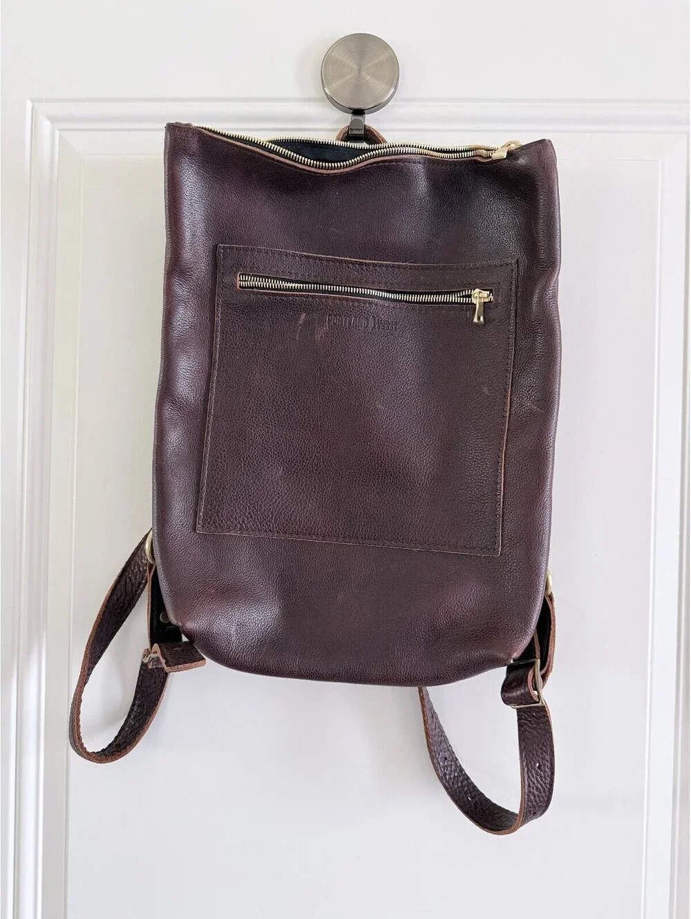 Portland Leather Brown Backpack Laptop NWOT